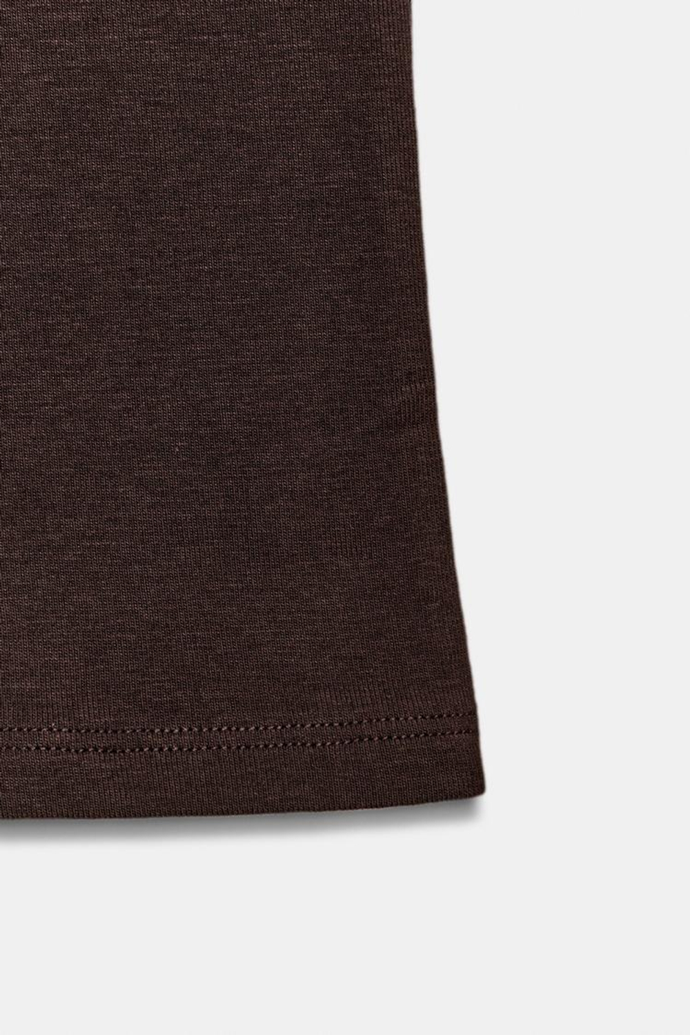 ZARA ТОП ИЗ ХЛОПКА И МОДАЛА, КОРИЧНЕВЫЙ