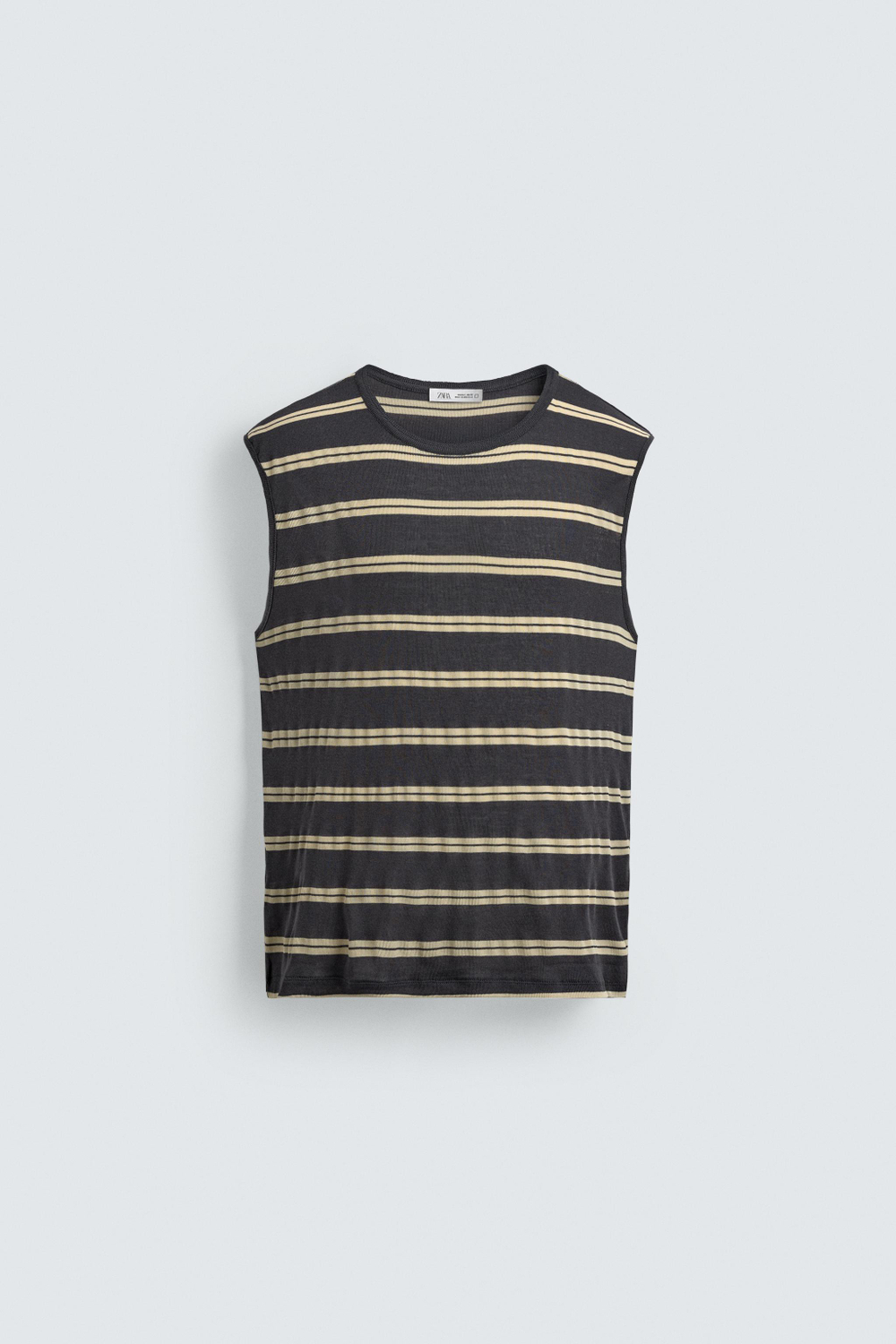 ZARA ЖАККАРДОВАЯ МАЙКА В ПОЛОСКУ, ПОЛОСКИ