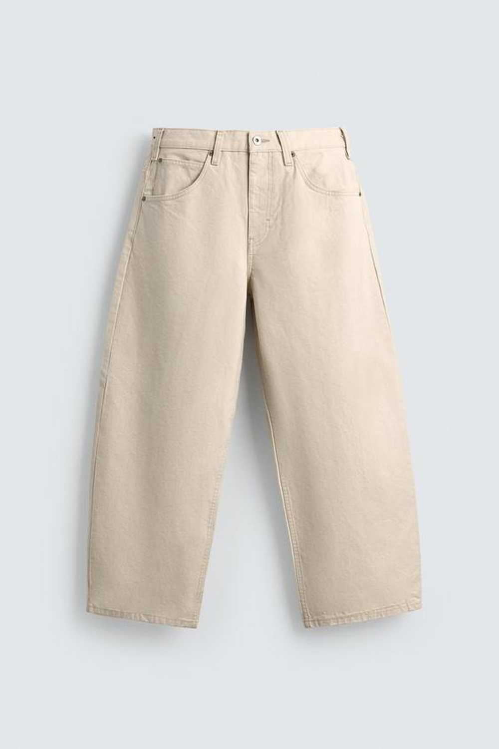 ZARA ДЖИНСЫ BALLOON FIT, ЭКРЮ