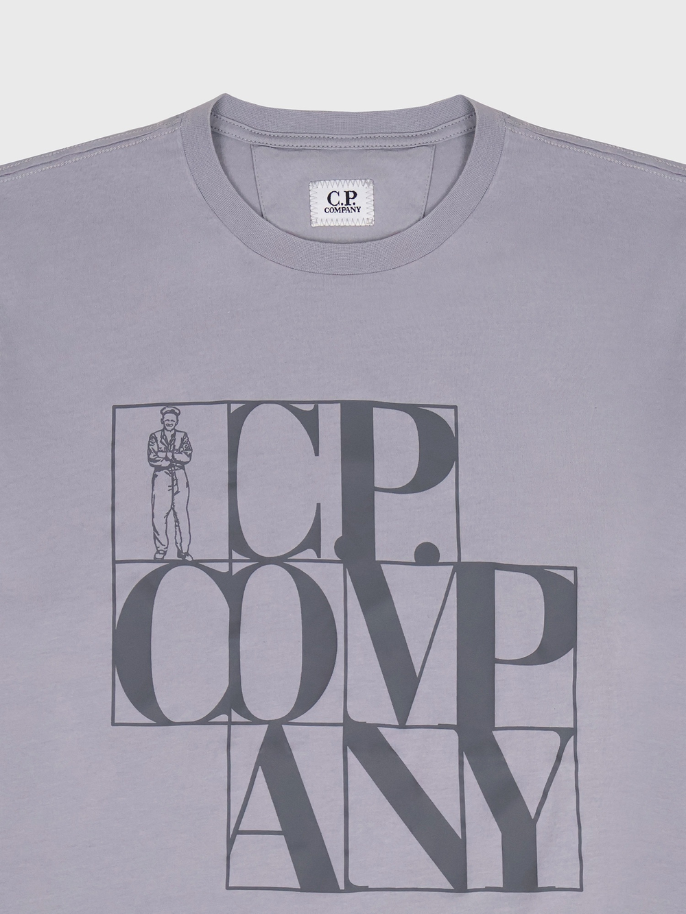 Футболка C.P. Company Logo Print Shadow Grey