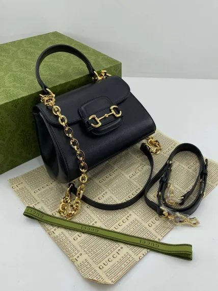 Женская мини-сумка Gucci Horsebit 1955 черный