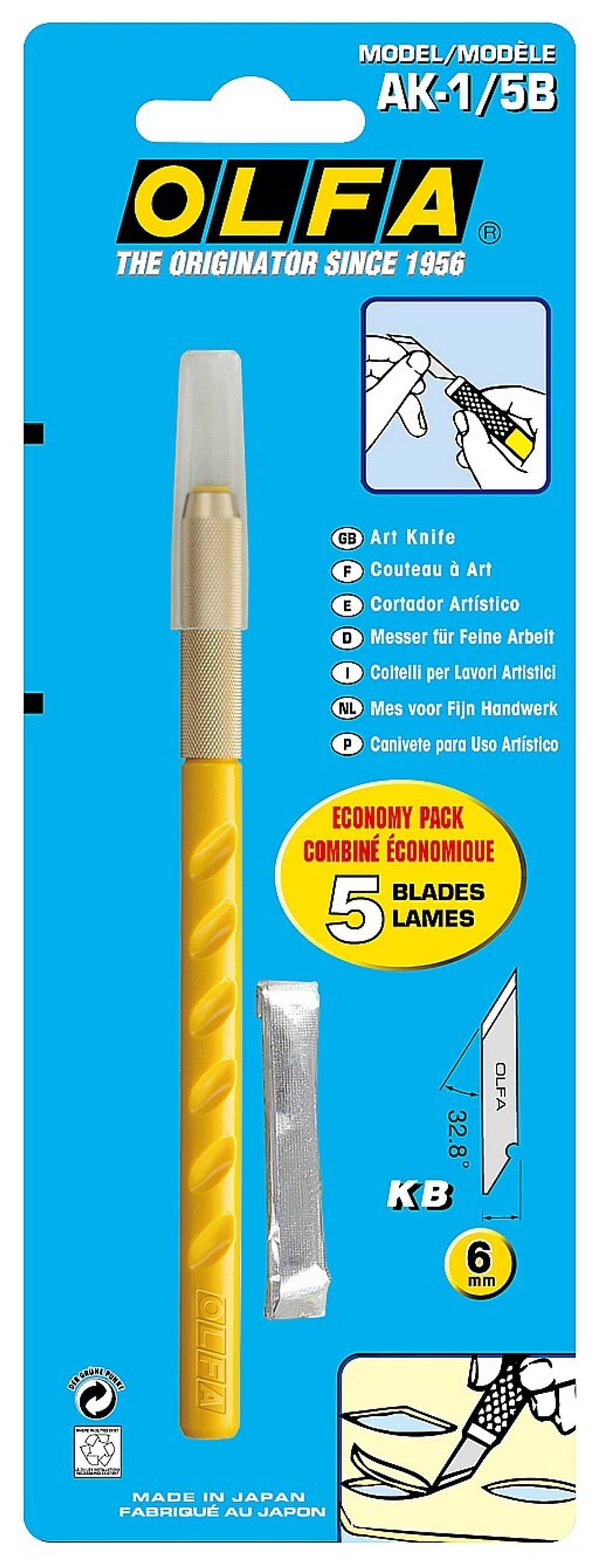 OLFA с перовым лезвием 6 мм, нож (OL-AK-1/5B)