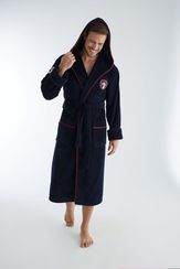 Халат мужской с капюшоном 1310 синий Nusa Турция