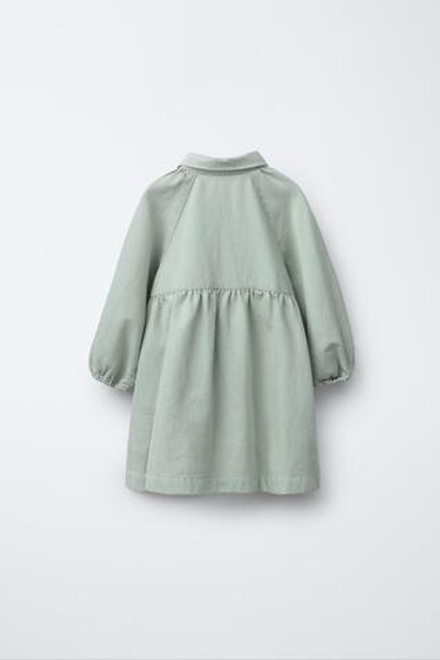 ZARA СТРУЯЩЕЕСЯ ПЛАТЬЕ С КАРМАНАМИ, ХАКИ
