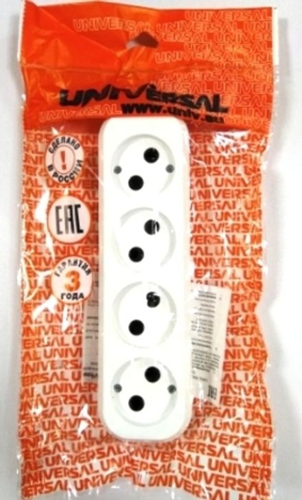 Колодка "UNIVersal" 4 гн. б/з AБС-пластик (еврослот)