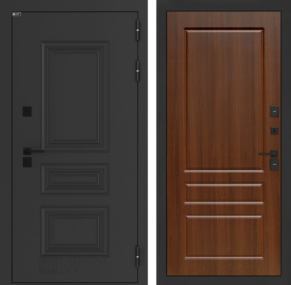 Дверь входная Лабиринт АЛЯСКА ЛАЙТ 03 Орех бренди металлическая