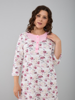 Ночная сорочка С-008/белорозовый-розы