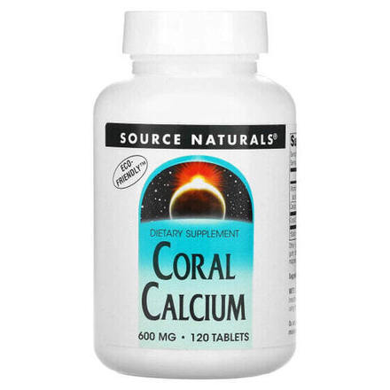 Кальций Source Naturals, Коралловый кальций, 600 мг, 120 таблеток