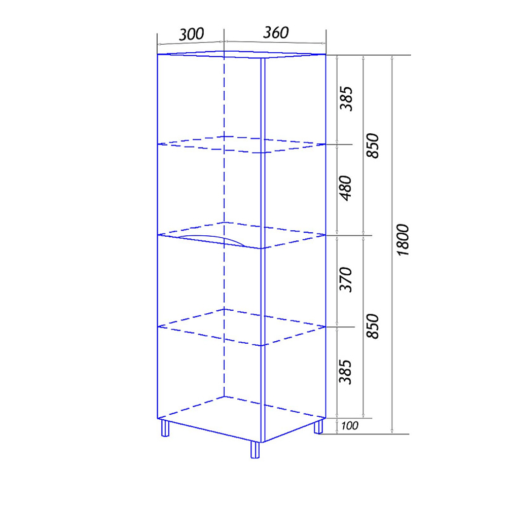 Пенал напольный Loranto Santorini 360х300х1800 правый, белый (CS00086965)