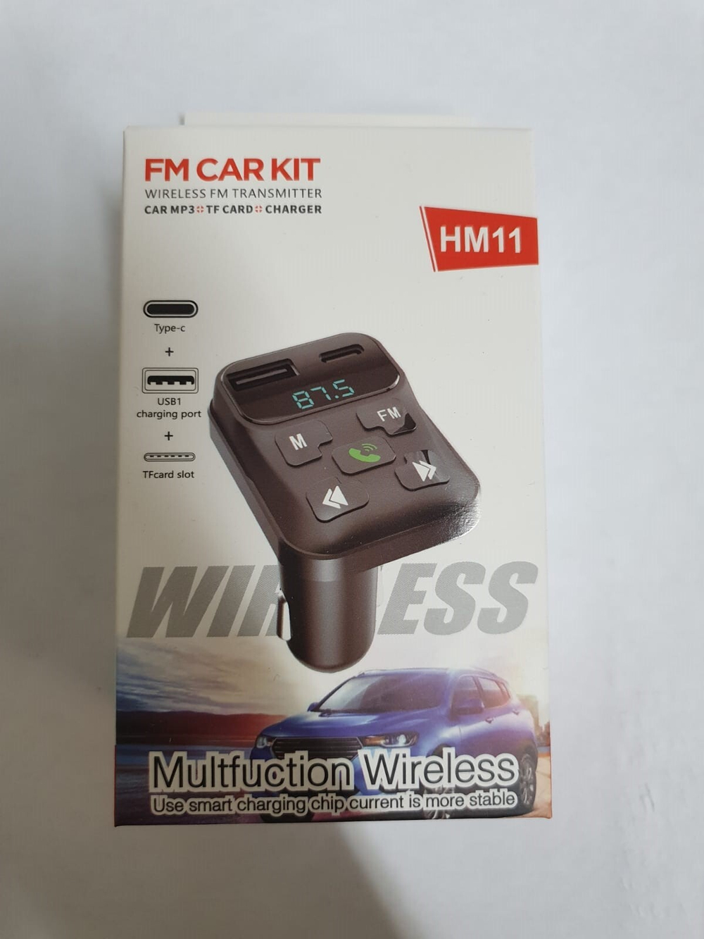 Автомобильный FM-трансмиттер HM11, Bluetooth, Type C, TF (черный)