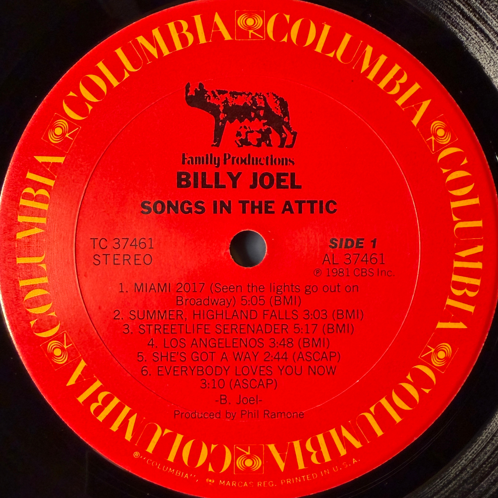 Billy Joel ‎– Songs In The Attic (США 1981г.)