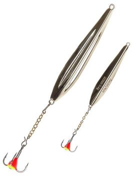 Блесна вертикальная зимняя Lucky John FIN Blade с цепочкой и тройником  60мм S блистер