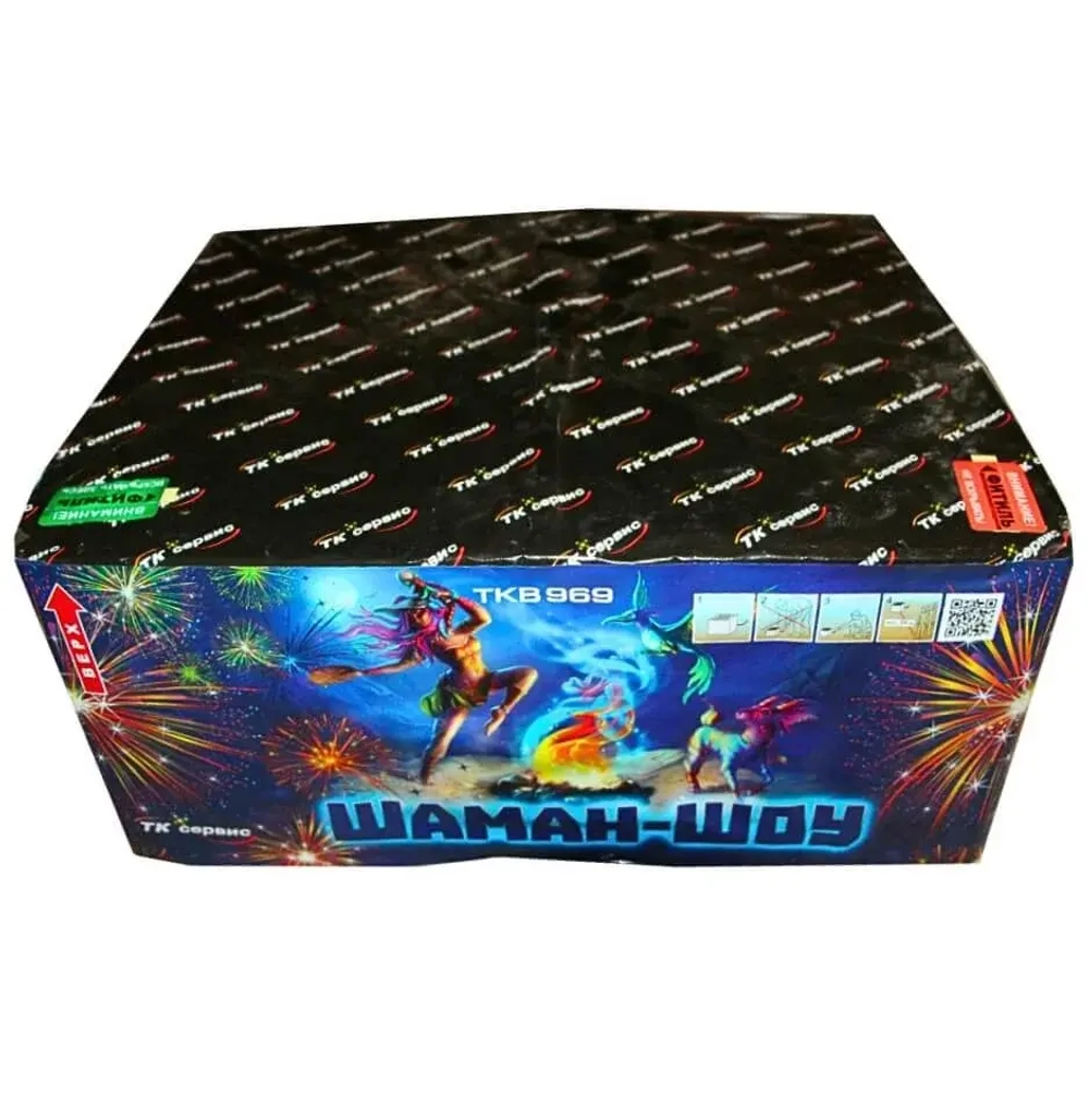 Батарея салютов Шаман-шоу (TKB969) от ТК Сервис, 168 выстрелов, 30 мм