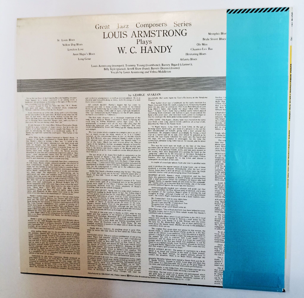 Винтажная виниловая пластинка LP Louis Armstrong Plays W.C. Handy (Japan 1974) (Obi)