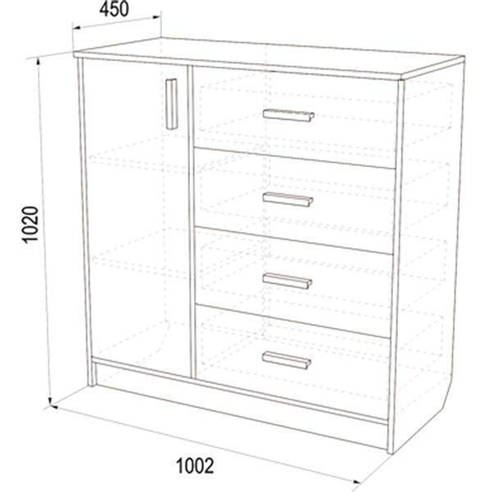 Комод № 9 венге/млечный дуб