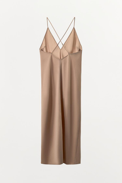 ZARA ПЛАТЬЕ-КОМБИНАЦИЯ С МНОГОФУНКЦИОНАЛЬНЫМИ БРЕТЕЛЯМИ, ТЕЛЕСНО-РОЗОВЫЙ