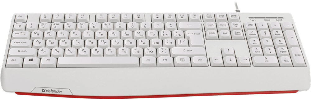 Клавиатура USB Defender Atom HB-546 белый