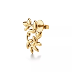 Серьги из жёлтого золота 18k,Tiffany 🌿Olive Leaf Hoop