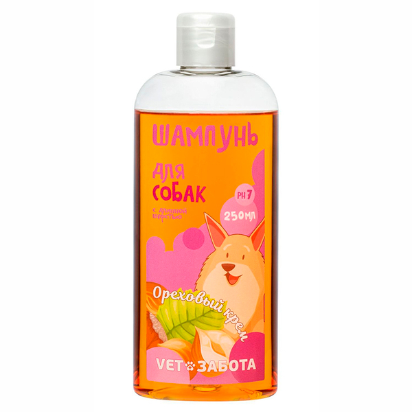 Шампунь VetЗабота "Ореховый крем", для длинношерстных собак, 250 мл.