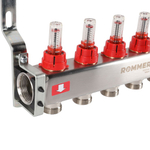 Коллекторная группа ROMMER 5 выходов нержавеющая сталь с расходомерами RMS-1201-000005