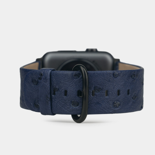Ремешок для Apple Watch 40/41/42 mm из кожи страуса, синего цвета