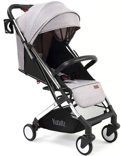 Детская прогулочная коляска Nuovita Anima Grigio chiaro, Argento / Серый светлый, Серебряный