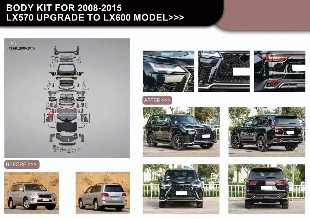 Обвес переделка для Lexus LX570 2008-2015 в LX600 2021 Лексус