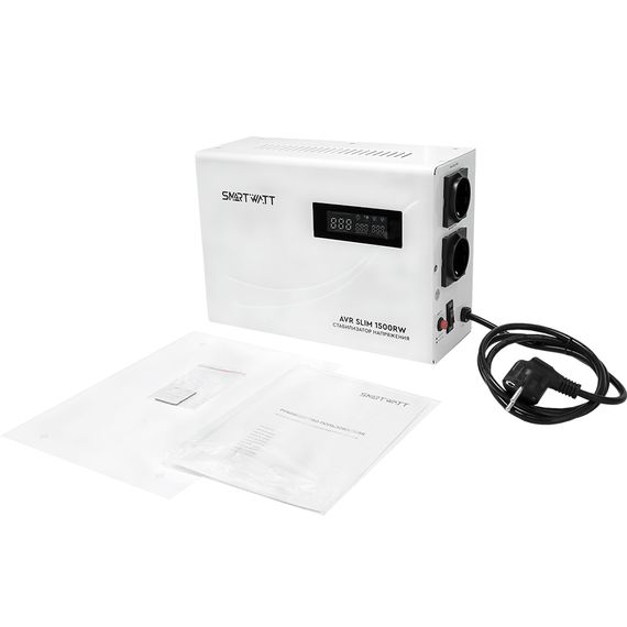Настенный стабилизатор напряжения 1500 Вт SMARTWATT AVR SLIM 1500RW, YASHEL Technologies Настенный стабилизатор напряжения 1500 Вт SMARTWATT AVR SLIM 1500RW, фото №844037883
