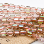 Бусина Бочонок, стекло, цвет персиковый, размер 7,5*5,7 мм, цена за 12-13 шт (1/4 нити)