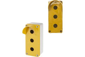 Корпус КП103 c козырьком для кнопок 3 места IP66 ABS желтый TDM SQ0705-0013