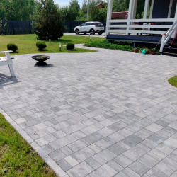 Тротуарная плитка СТАРЫЙ ГОРОД - Листопад гладкий Антрацит, комплект из 3 видов плит