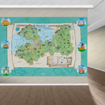 Фотообои для кабинета географии Карта Ленинградской области 012