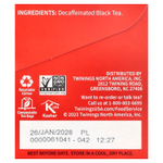 Twinings, чистый черный чай, английский завтрак, без кофеина, 25 чайных пакетиков, 50 г (1,76 унции)