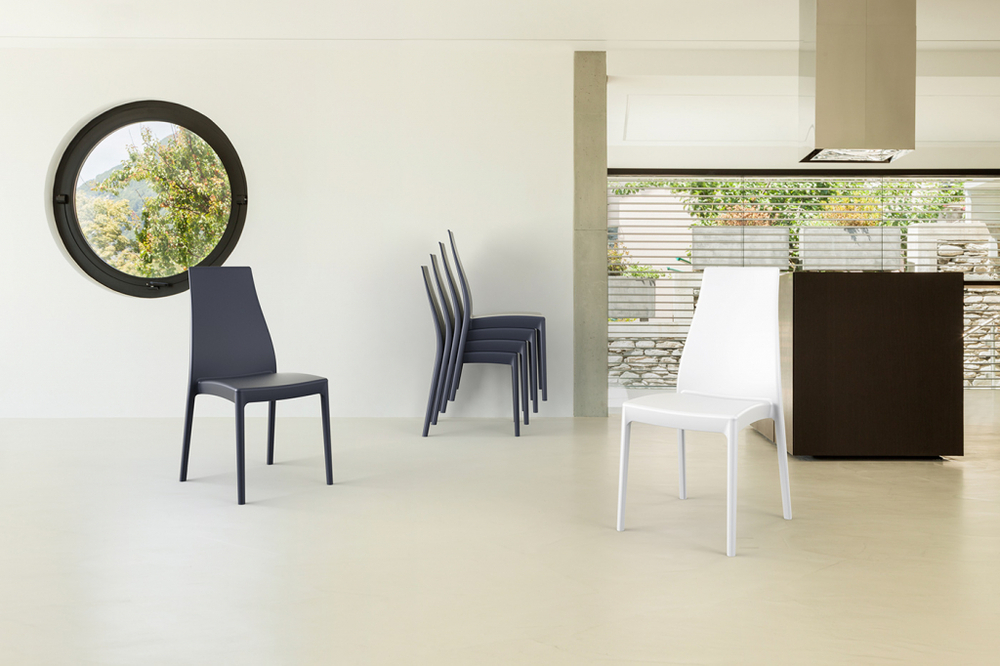 Стул пластиковый Siesta Contract Miranda, темно-серый