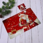 Салфетка на стол 41*26см в наборе 6+6шт «Дед Мороз с подарочками»