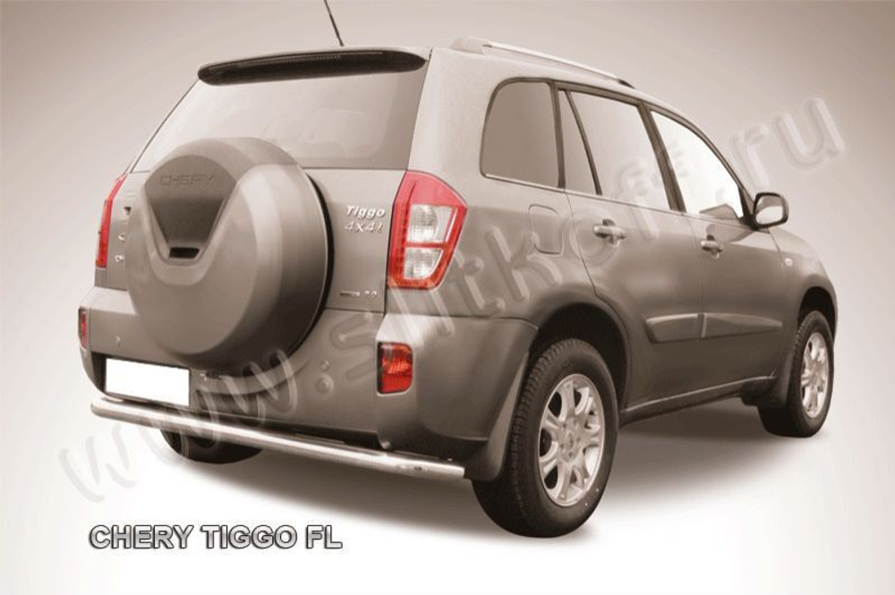Защита заднего бампера (нержавейка) Chery Tiggo FL (2011-2016) d57 длинная