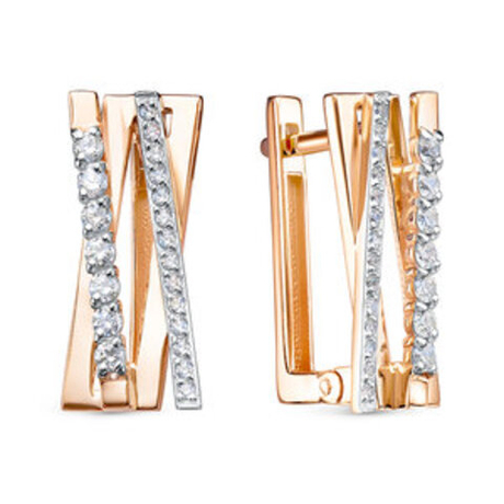 Серьги из золота с фианитами