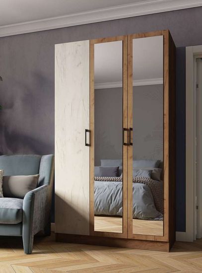 Шкаф ВЕГАС 1200 дуб крафт табачный / дуб крафт белый