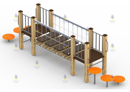 Спортивный комплекс «Переправа» с качающимся мостиком