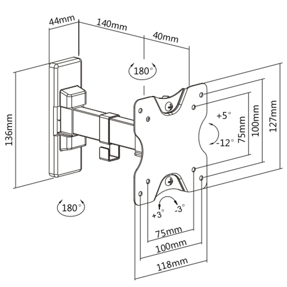 Кронштейн для телевизора наклонно-поворотный Ultramounts СПРУТОС 860