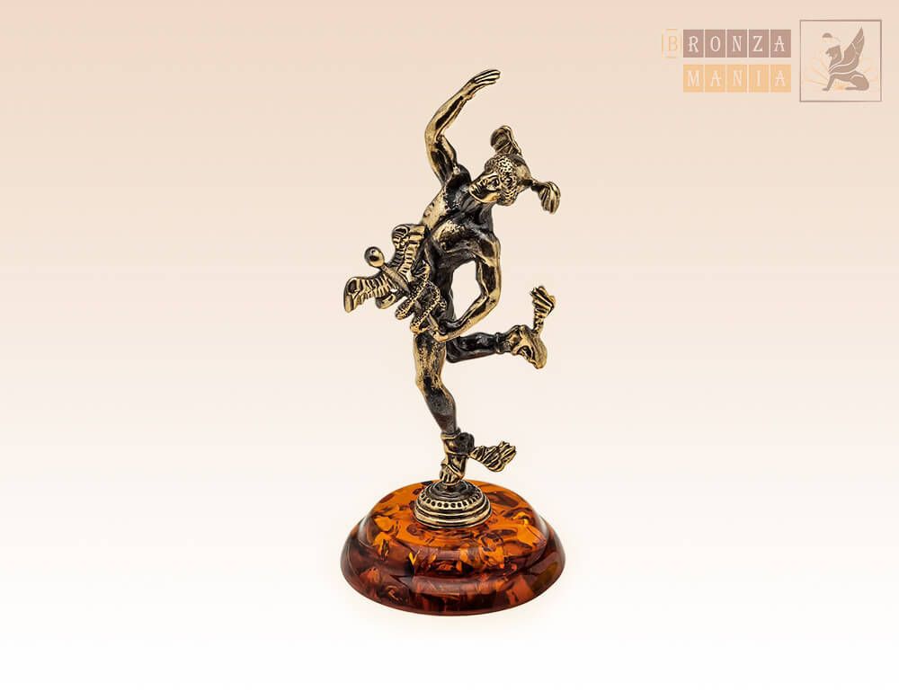 фигурка Меркурий-Гермес - Бог Торговли на янтарной подставке