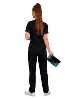 Брюки медицинские женские Doctor Big 455 с широким поясом-резинкой, черный, 54