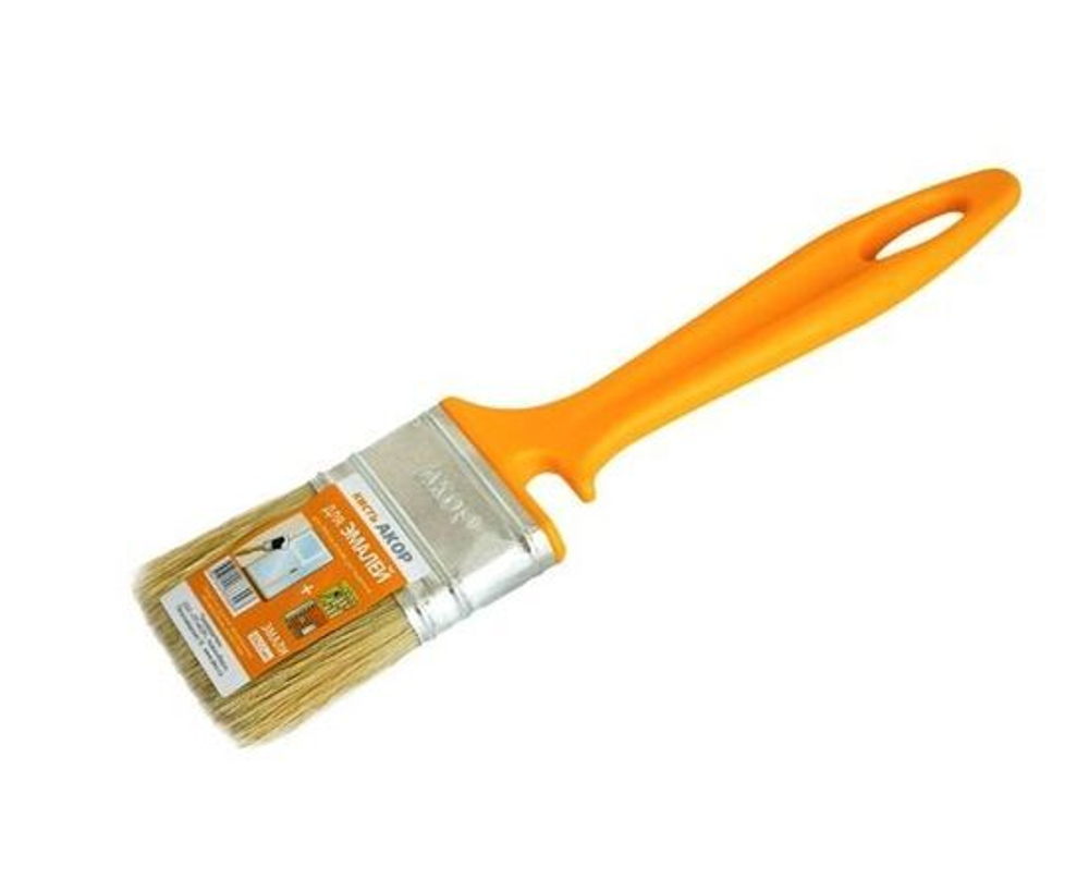 Кисть плоская для эмалей, ширина щетины 50 мм, толщина 12 мм, АКОР Эксперт