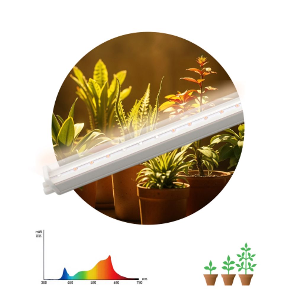 Светильник для растений фитолампа светодиодная линейная ЭРА GREEN LINE ФИТО-24W-PFR-GR полного спектра 24 Вт | Линейные фито светильники