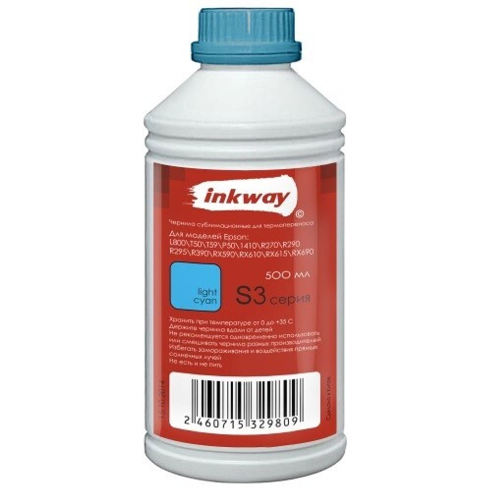 Чернила сублимационные 500ml Light Cyan (INKWAY) S3