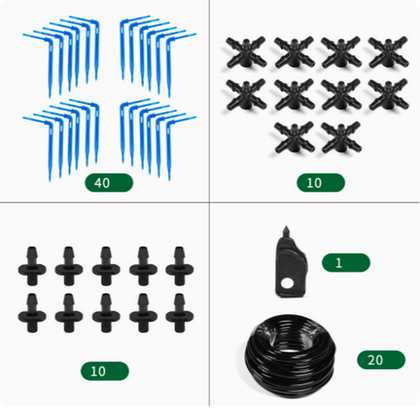 Комплект капельного полива на 40 растений, (5 комплектов, 200 растений)