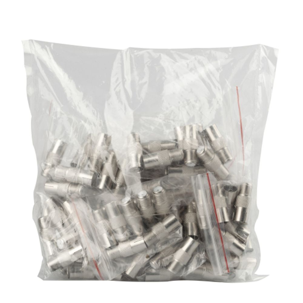 Переходник ЭРА SIMPLE гнездо F-гнездо TV упаковка 100 шт. | Разъёмы, переходники, ТВ делители