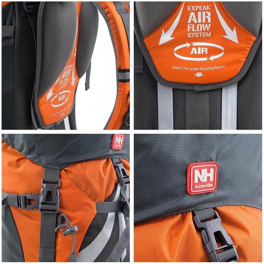 Рюкзак Naturehike NH70B070-B 70 л, артикул NH70B070-B, цвет Оранжевый