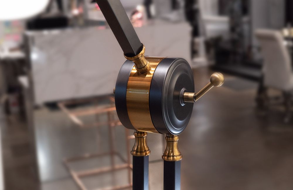 Торшер KM603F brass/black