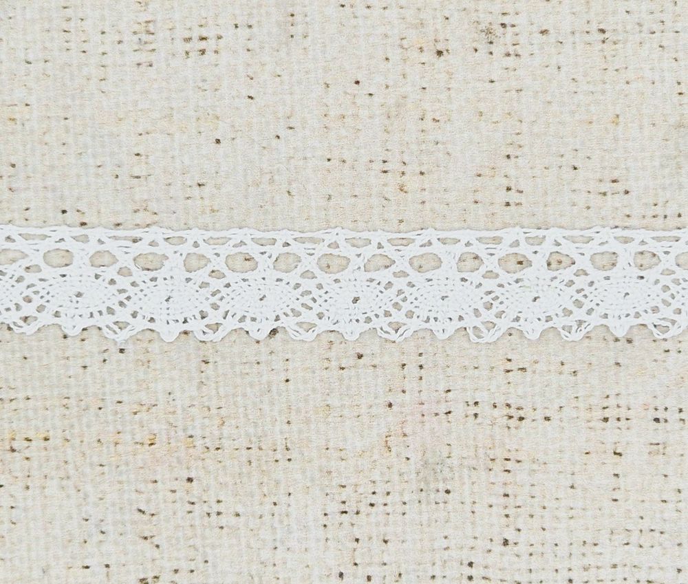 Кружево хлопковое/Тесьма вязаная, рис. 01.18.146, ш. 2 см, молочный